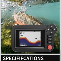 Handheld Fish Finder Portable Fishing Kayak Fishfinder Fish Depth Finder Fishing Gear with Sonar Transducer and LCD Display