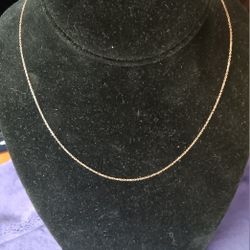 16" 14K Rose Gold Paperclip Necklace 