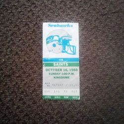 Vintage Seahawks Ticket Stub (Oct. 16, 1988)