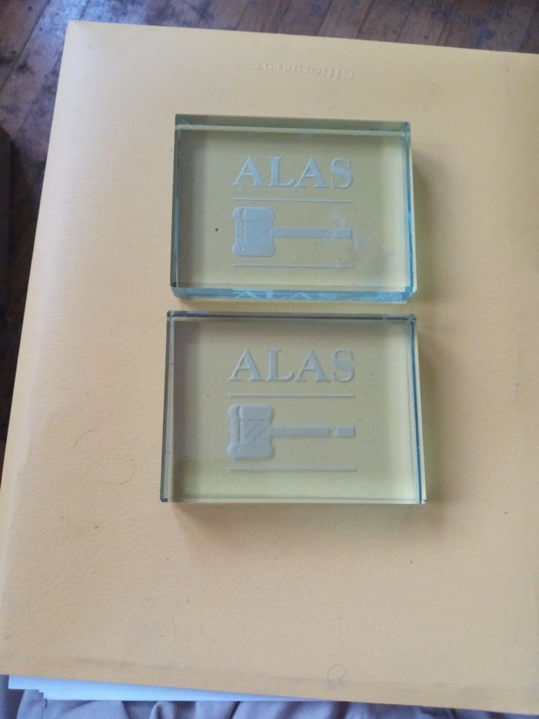 2 ALAS Paperweights