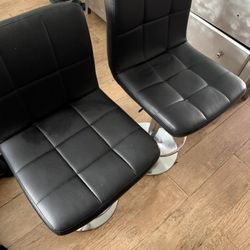 Adjustable Height Counter Stool with Metal Frame (Set of 2)