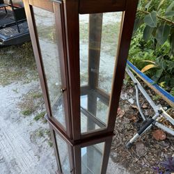 Double Door York Curio Cabinet Cherry 