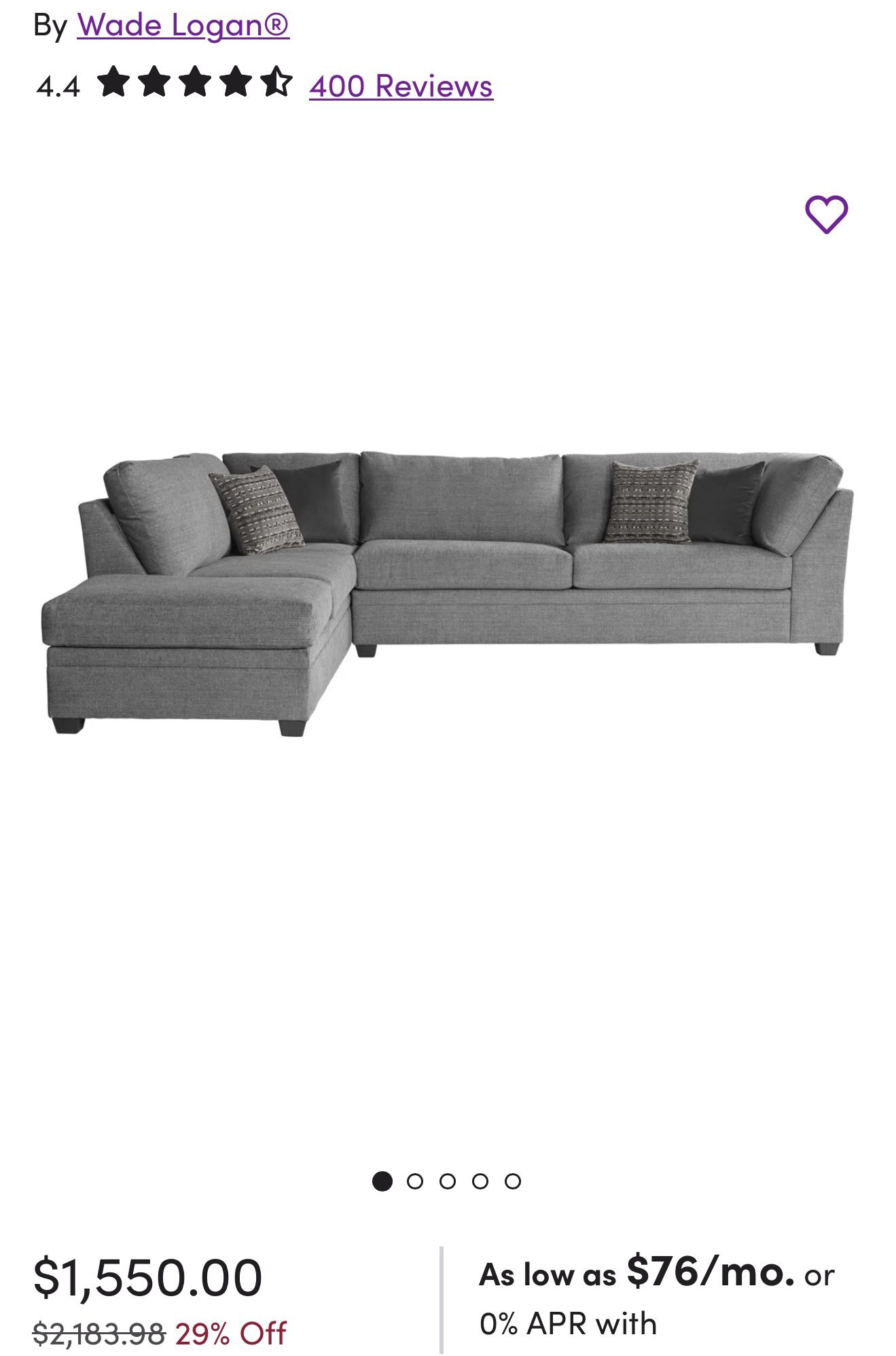 130” Right - Facing Sectional Sofa