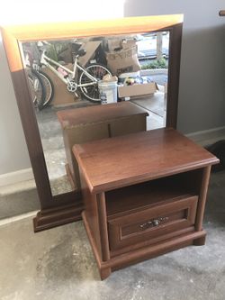 Mirror and nightstand