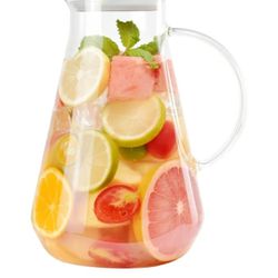 Brand new 2 Liter 68 oz glass pitcher with lid for hot & cold. 