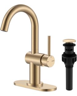 Champagne Bronze Bathroom Faucet 1 Hole, Single Handle Vanity Faucet
