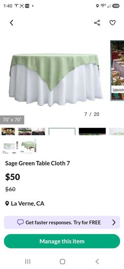Sage green table cloth