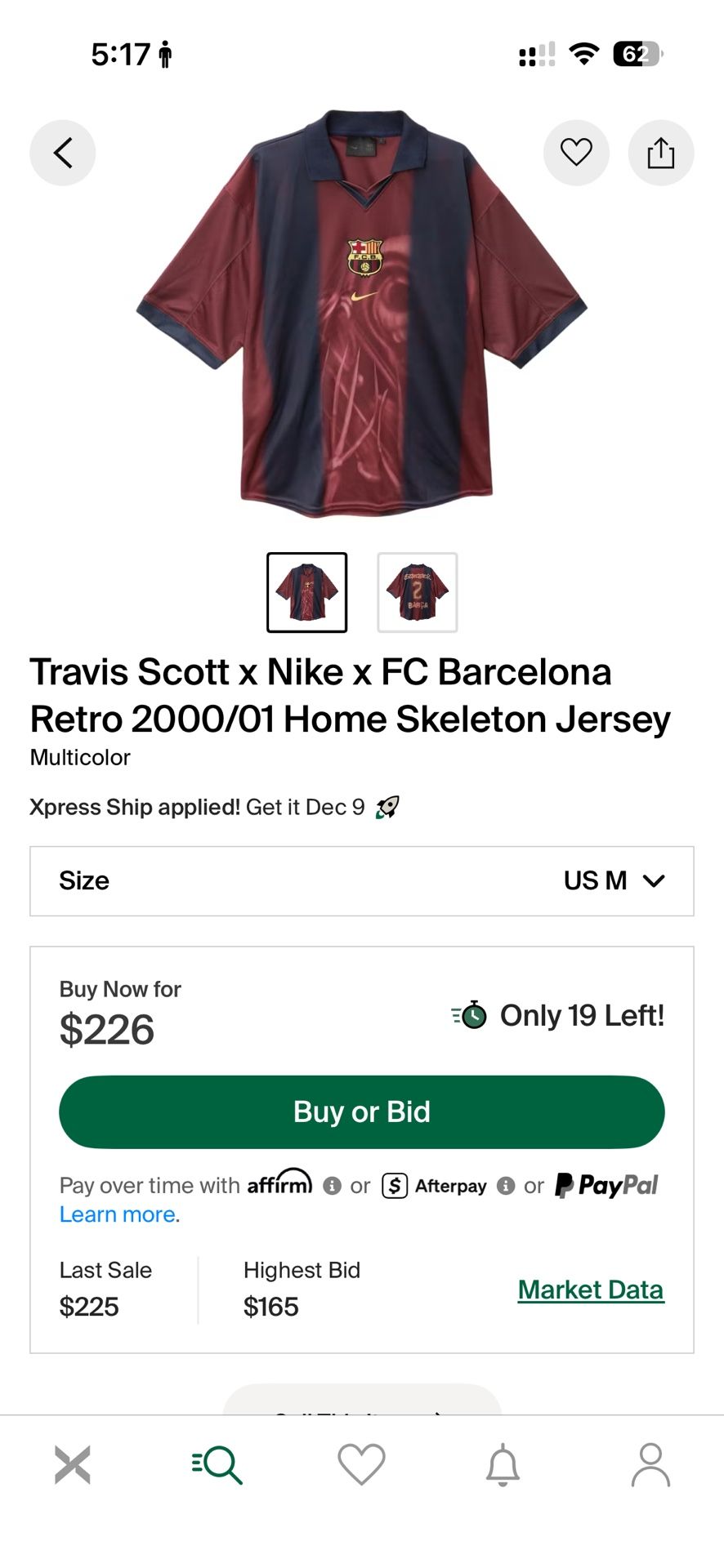 Travis Scott x Barcelona Jersey (M) — Brand New