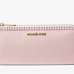 Jet Set Travel Large Pebbled Leather Quarter-Zip Wallet