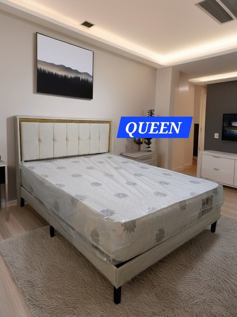 Queen Bedframe And Mattress