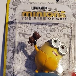 Minions Bob With Little Cute Teddy Bear Tim Toy Figurine Packaging Not Perfect 