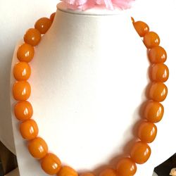 Vintage Style  Amber Resin Beads  necklace for Sale