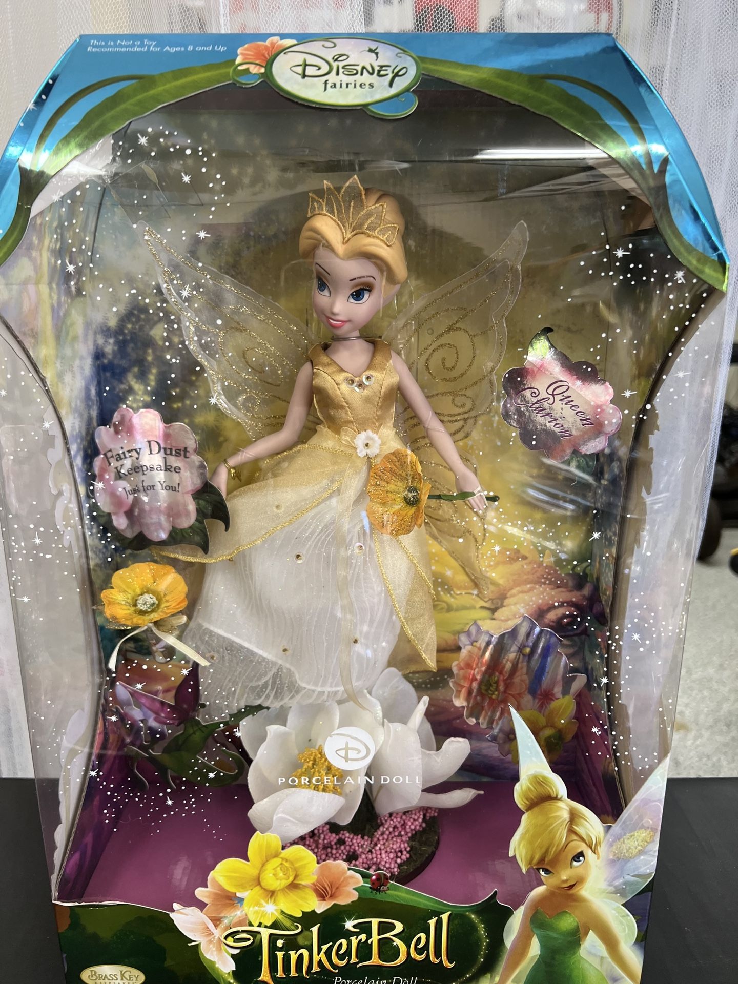 Disney’s Fairies, Tinkerbell Porcelain Doll, QUEEN CLARION - New, In Box