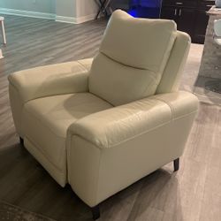 White Leather Recliner