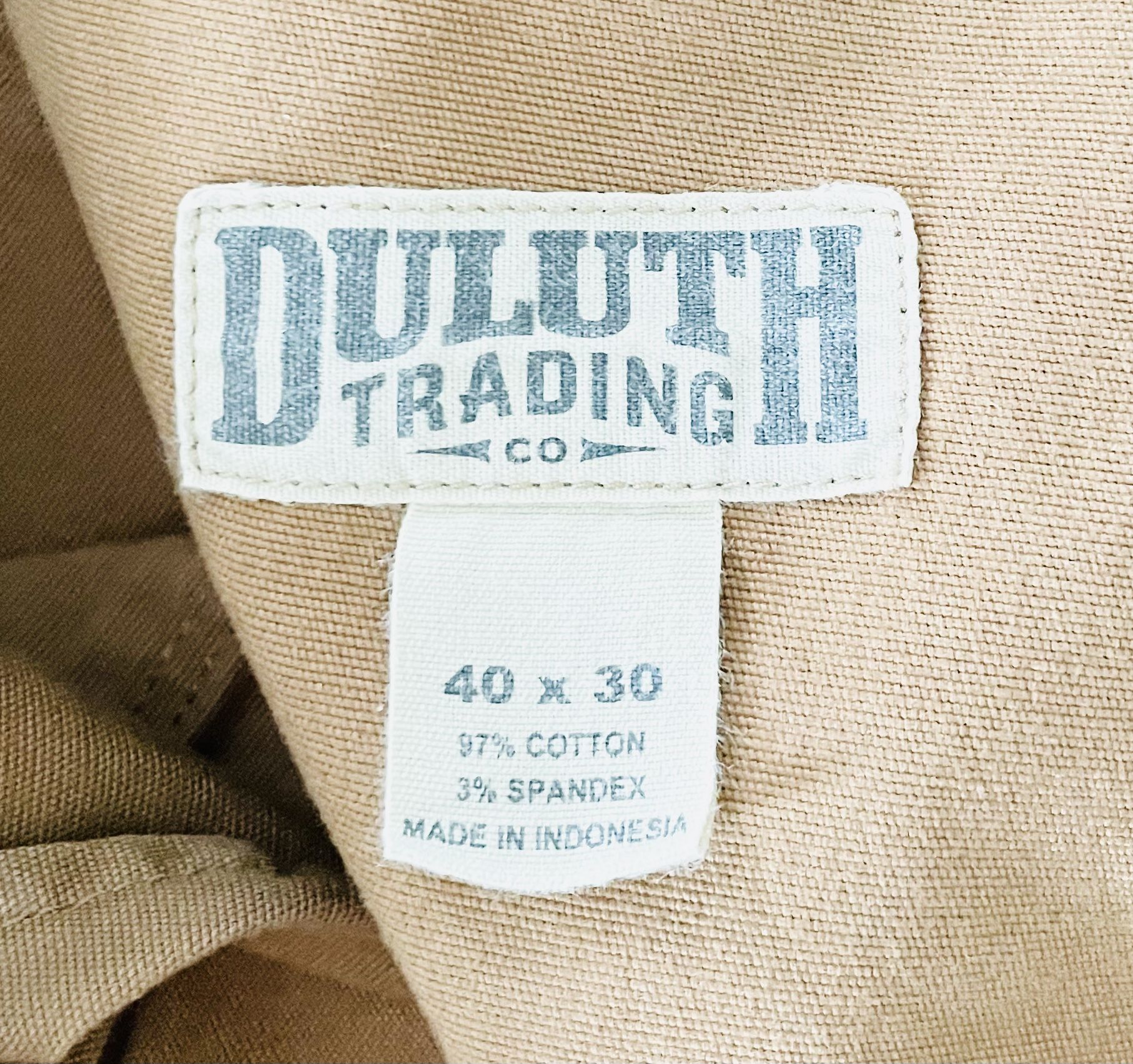 Duluth Trading Co. Men’s 40x30 Flex Fire Hose Cargo Pants Khaki