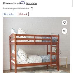 Twin Over Twin Bunk Bed 