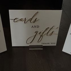 White Acrylic Signs (3) 8 X 10