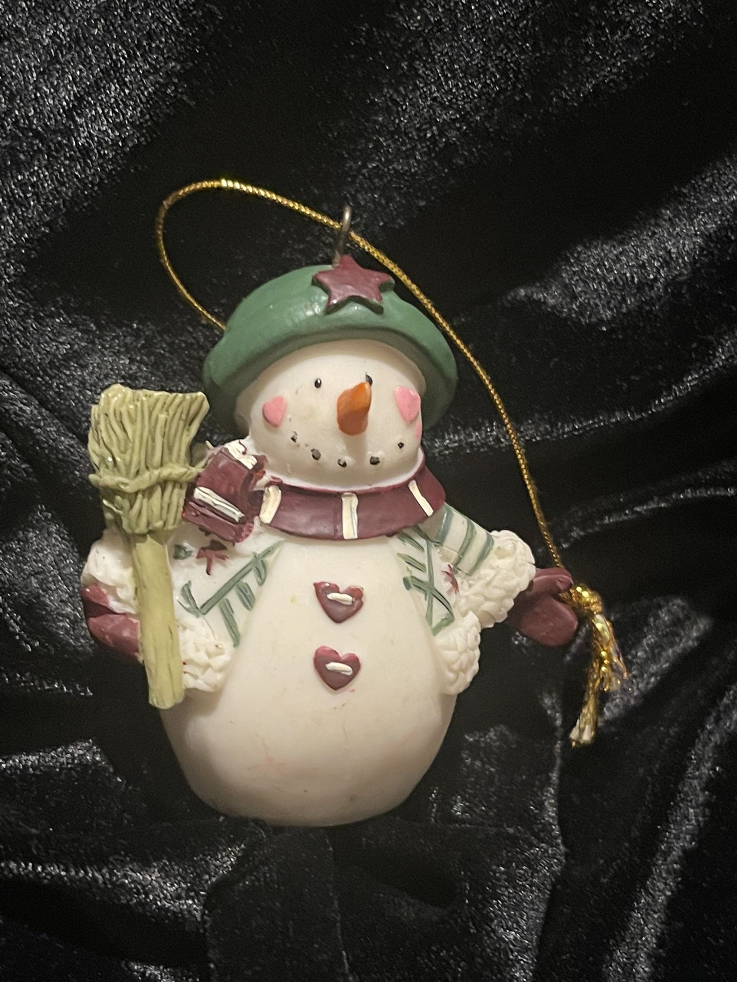 Vintage Porcelain Snow Girl Christmas Ornament