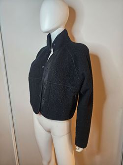 Aritzia Sunday Best Black Teddy Snap-Front Jacket - Cozy Everyday Layer Size S