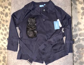 Simply Vera Wang Trench Coat in Navy Size XL NWT