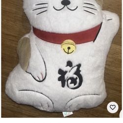 Maneki Neko 18” Lucky cat Stuff Animal Pillow Case.  Super Soft