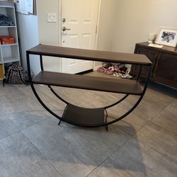 Brown and black shelf