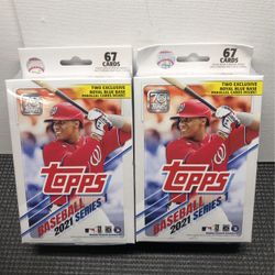 🔥 SEALED Topps MLB Baseball 2021 Series 1 (2)Hanger Box Royal Blue parallel 🔥