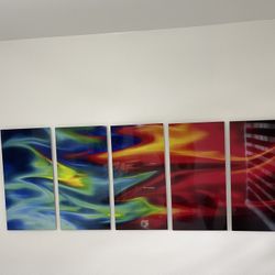 New Abstract Modern Aluminum Wall Art.  Indoor and outdoor decoration, 5 panels. Size: 64" W x 24" H (12"x24" x 5 panels) 