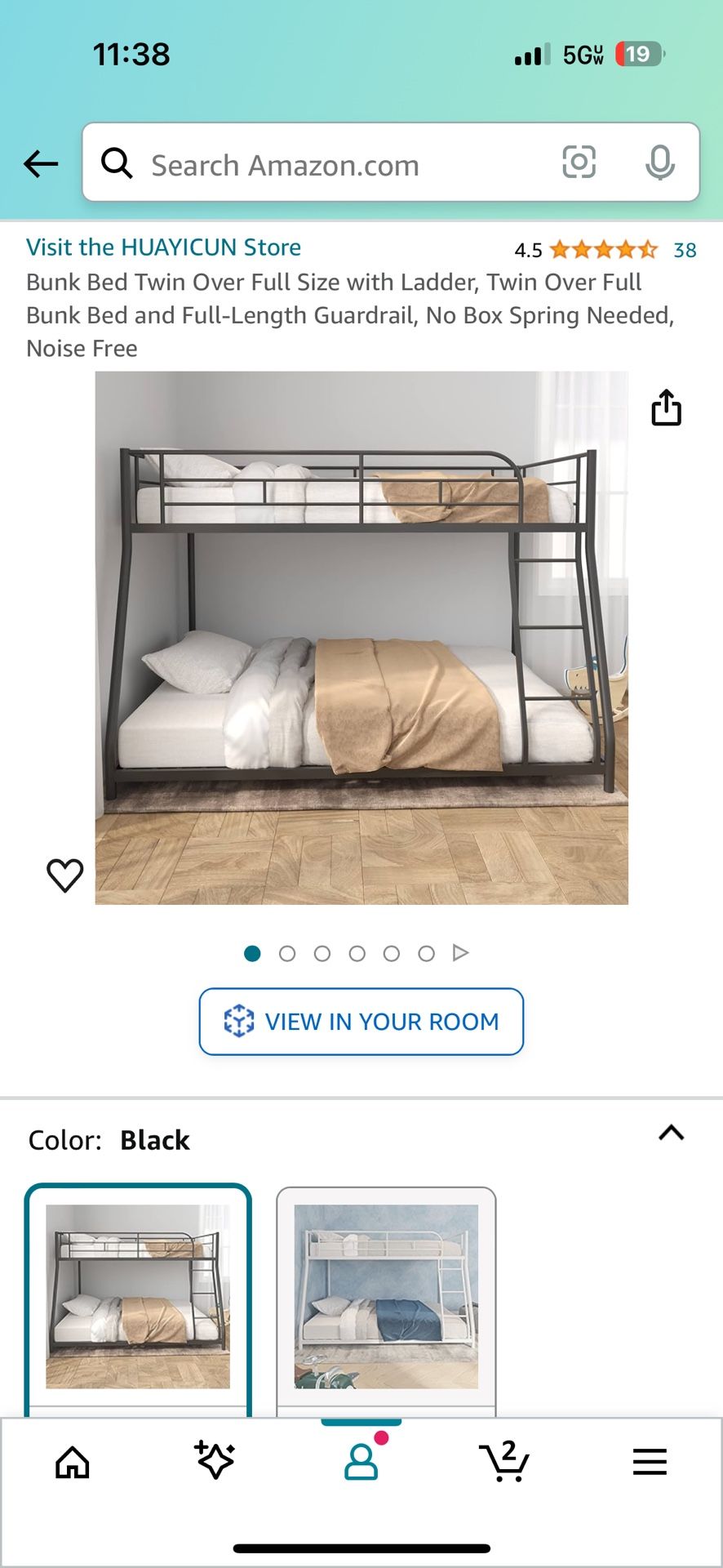 Twin/Full Bunk bed (Black) 