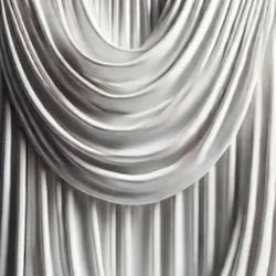 50’ X 5’ White material For draping