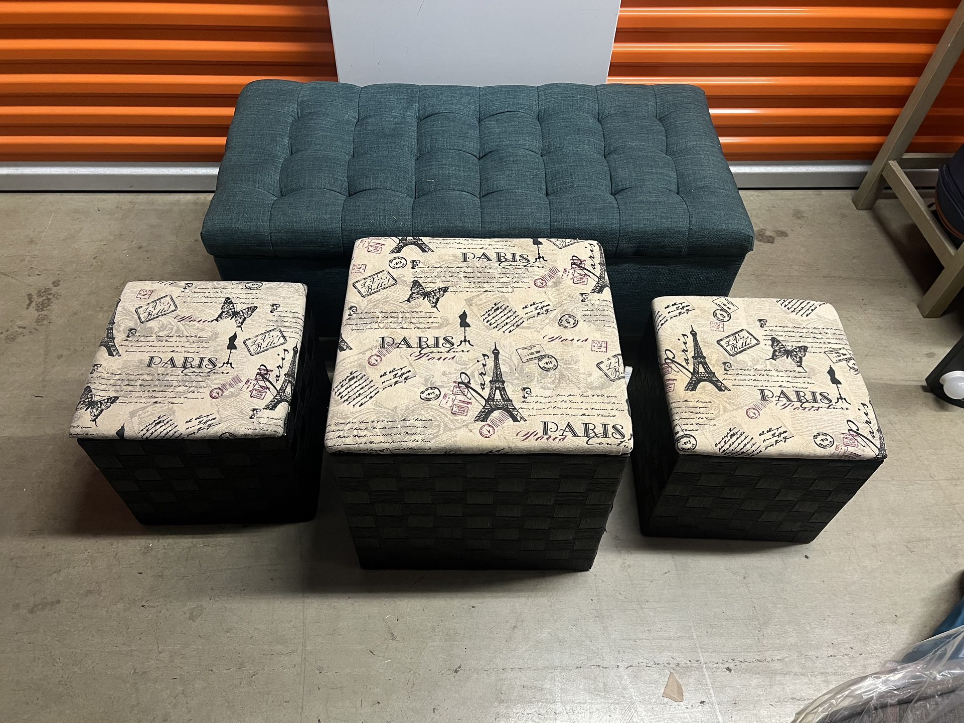 Parisian Mini Ottoman Set Parentheses Three Pieces Parentheses