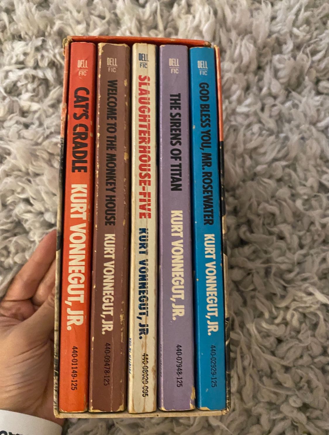 RARE 1973 Five by Kurt Vonnegut Jr Vintage Paperback Book Box Set