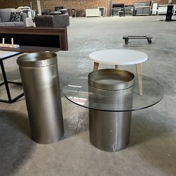 Set of tables- one missing glass piece