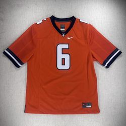 Fighting Illini Team Jersey Size L Men's Orange Short Sleeve Football Shirt #6