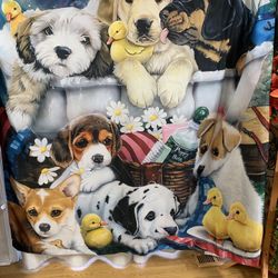 New Adorable Puppy Themed Shower Curtain