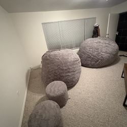 2 Lovesac Super Sac With Ottoman