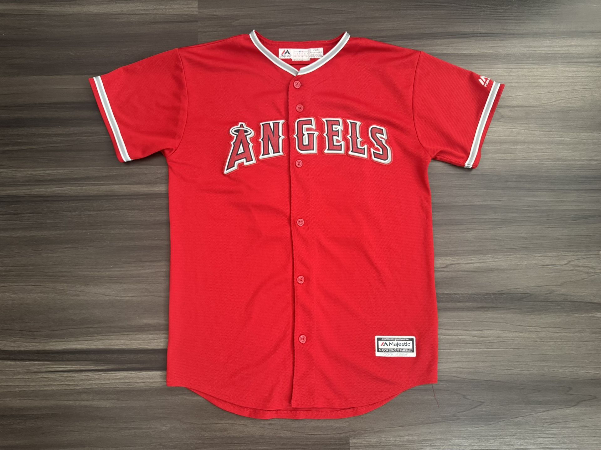 Majestic Mike Trout Los Angeles Angels #27 MLB Red Jersey Youth Sz XL 18/20