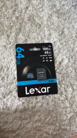 Lexar 64GB microSDXC Memory Card with SD Adapter – 633x UHS-I – 4K UHD