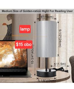 Black Table Lamp With Silver Shade
