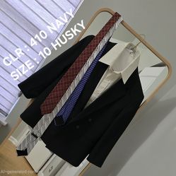 👔 Boys Suit Sets – Husky Sizes (Black & Navy) +Tie: $10 each (Firm)