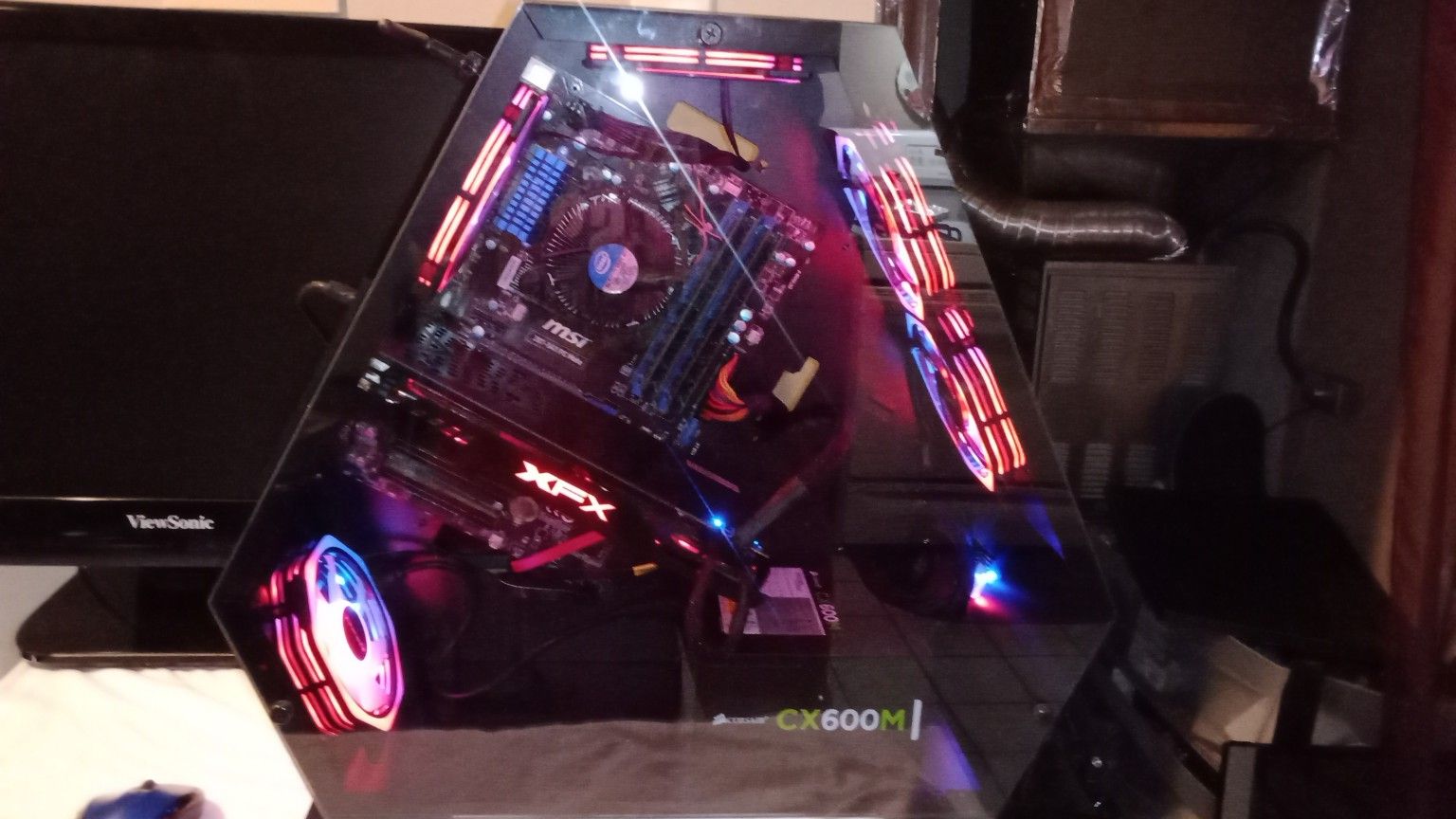 Gaming Computer I7 4770 4 Ghd 240 SSD One Terabyte HD Windows 11 Pro 27 Is Monitor RX 580 Black 8GB Graphics Card
