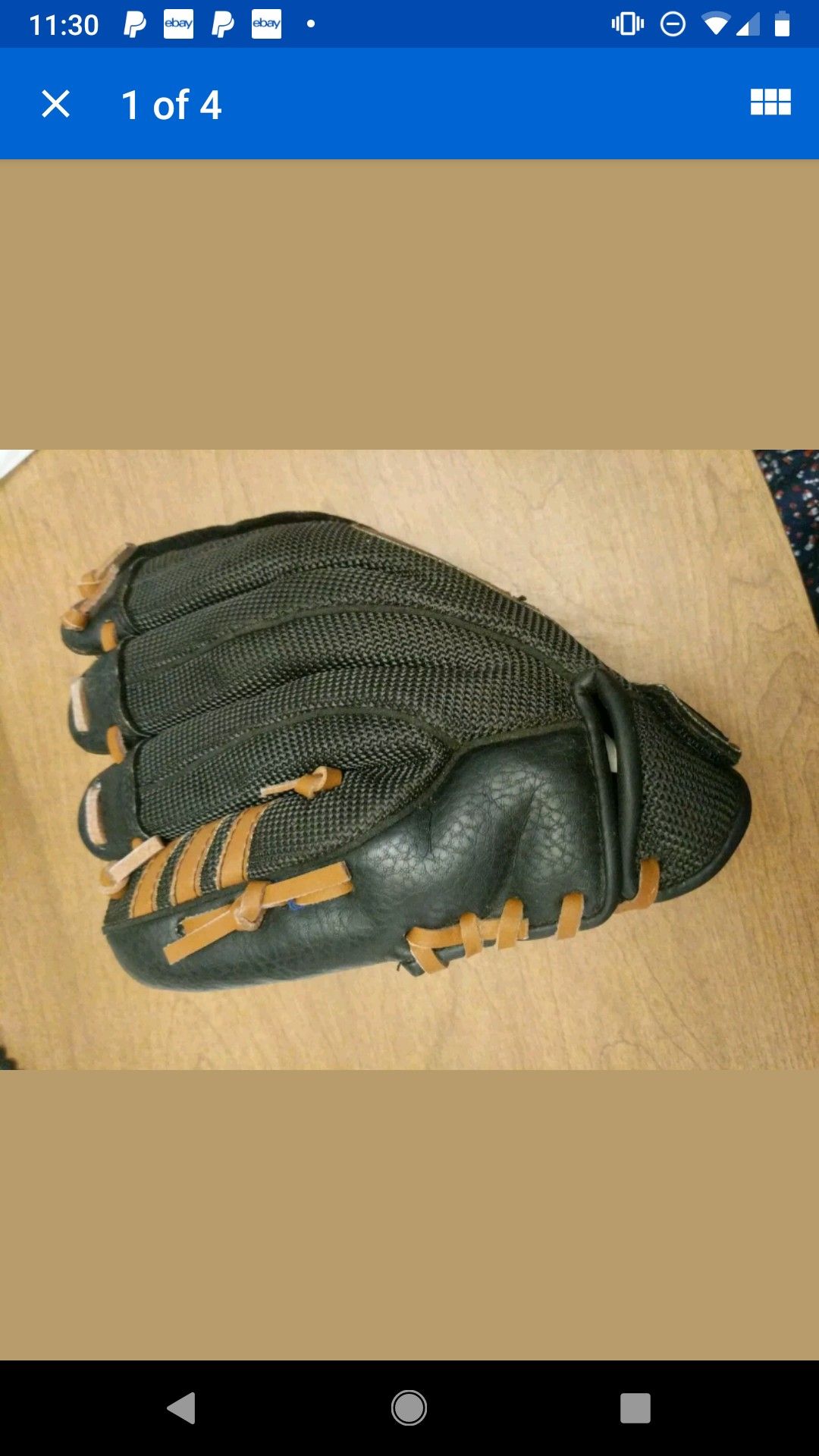 Adidas TS1000 Baseball Glove 10" RHT Black Leather Easy Close GUC