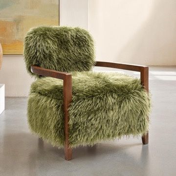 GREEN YETI ACCENT CHAIR MODERN RETRO MCM VIBE