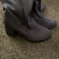 Thigh High Suede Heel Boots (Wide Calf Girlies) 