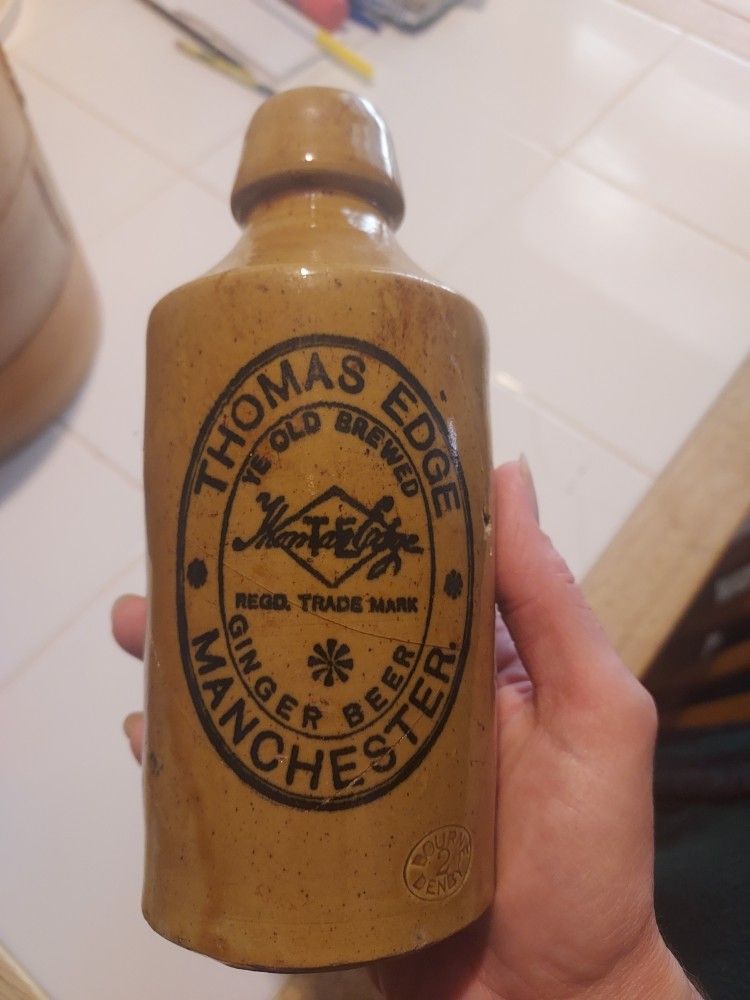Antique porcelian ginger beer bottle
