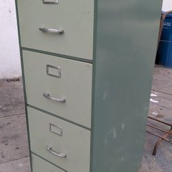 Vintage File Cabinet Mid-Century Legal Filing Office 4 Drawers Work Well Mcm Avocado Please Read