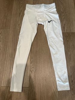 Nike white compression pants base layer