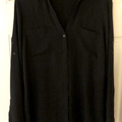 Express Black Chiffon Blouse