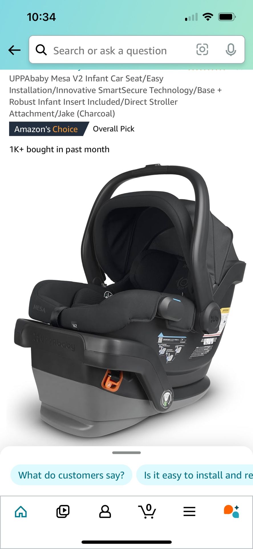 UPPAbaby Mesa V2 Infant Car Seat - Jake (Charcoal)