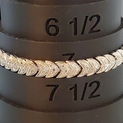Lab-Created 12CT Round Cut Diamond Chevron Bracelet 14K White Gold Finish